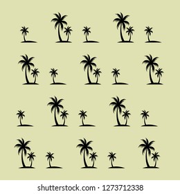 Coconut tree pattern for textile fabric or wallpaper background