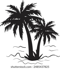 el cocotero en la palmera de sea beach