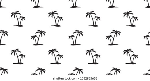 Coconut tree Seamless Pattern island palm tree vector isolated wallpaper background