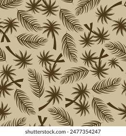 coconut tree seamless pattern in vector