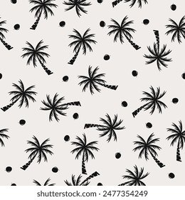 coconut tree seamless pattern in vector