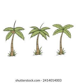 ilustración vectorial de conjunto de coco