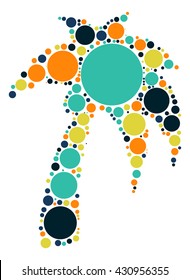 coconut tree shape vector design by color point