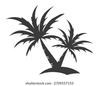 coconut tree silhouette. coconut tree design in flat style. summer theme