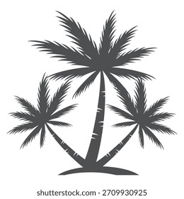 coconut tree silhouette. coconut tree design in flat style. summer theme