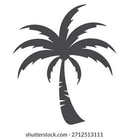 Silueta del árbol de coco. Diseño del árbol de coco en estilo plano. Tema de verano