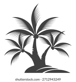Kokospalme Silhouette. Kokosnussbaumdesign im flachen Stil. Sommerthema