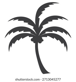 coconut tree silhouette. coconut tree design in flat style. summer theme