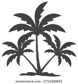 Silueta del árbol de coco. Diseño del árbol de coco en estilo plano. Tema de verano