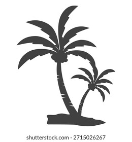 Silueta del árbol de coco. Diseño del árbol de coco en estilo plano. Tema de verano