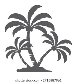Silueta del árbol de coco. Diseño del árbol de coco en estilo plano. Tema de verano