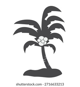 Silueta del árbol de coco. Diseño del árbol de coco en estilo plano. Tema de verano