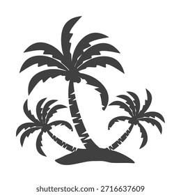 coconut tree silhouette. coconut tree design in flat style. summer theme