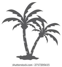 Silueta del árbol de coco. Diseño del árbol de coco en estilo plano. Tema de verano