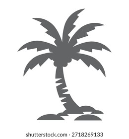 coconut tree silhouette. coconut tree design in flat style. summer theme