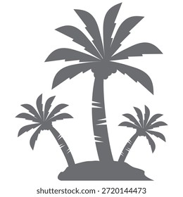 coconut tree silhouette. coconut tree design in flat style. summer theme