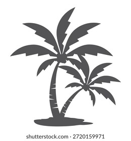 coconut tree silhouette. coconut tree design in flat style. summer theme