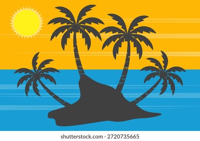 silhueta de coqueiro. design de coqueiro em estilo plano. tema de verão