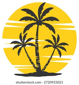 coconut tree silhouette. coconut tree design in flat style. summer theme