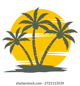 coconut tree silhouette. coconut tree design in flat style. summer theme