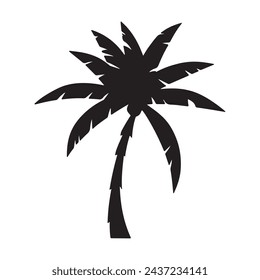 coconut tree silhouette free eps with fully editable