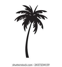 coconut tree silhouette free eps with fully editable