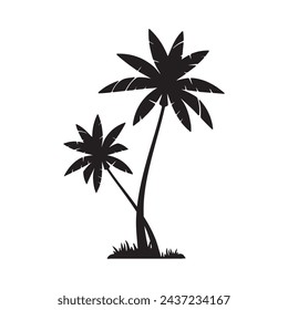 silueta de árbol de coco eps libre con totalmente editable