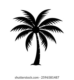 coconut tree silhouette icon on white background
