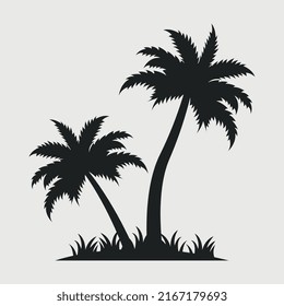 Archivo de corte SVG de la silueta de árbol de coco