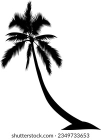 coconut tree silhouette , vector silhouette coconut tree