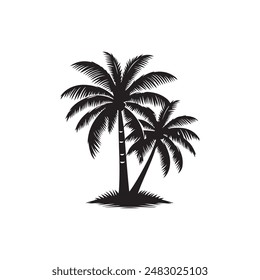 Coconut Tree silhouette Vector illustration
