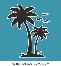 Coconut tree Silhouette vector illustration