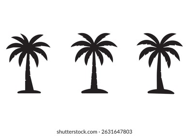 Coconut tree Silhouette Vector on white background