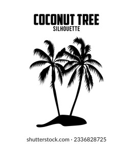 Coconut tree Silhouette vector stock illustration  Palm Tree silhoutte 