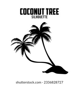 Coconut tree Silhouette vector stock illustration  Palm Tree silhoutte 