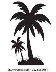 coconut tree silhouette vectors free download.