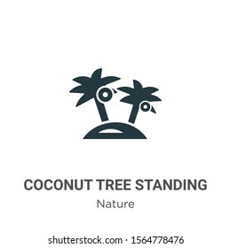 Coconut tree standing vector icon on white background. Flat vector coconut tree standing icon symbol sign from modern nature collection for mobile concept and web apps design.