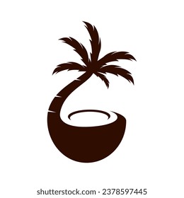 Coconut tree summer logo template vector icon illustration design 