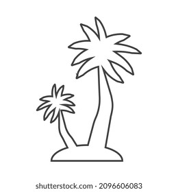 Coconut tree thin icon vector illustration on white background