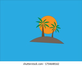 coconut tree for Travel vector icon template design