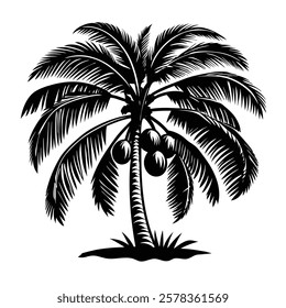 A Coconut Tree vector art illustration