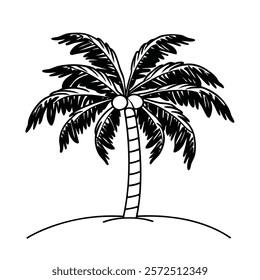 A Coconut Tree vector art silhouette