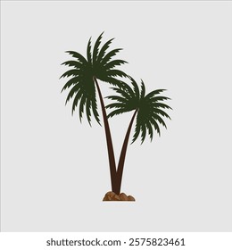 Coconut tree vector art in white background .