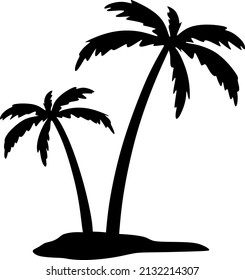 Coconut tree vector in black and white