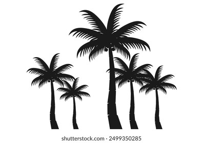 
coconut tree vector in flat style. palm tree in black color flat style. coconut tree icon. beach plant theme.
coconut silhouette, palm silhouette