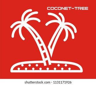 COCONUT TREE VECTOR ICON 