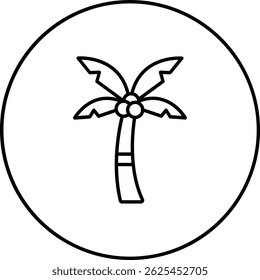 Icono de Vector de árbol de coco. Se puede utilizar para aplicaciones de impresión, móviles y de Web.