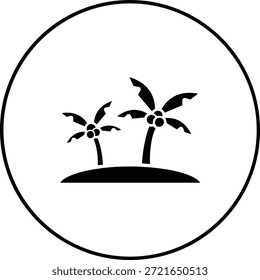 Icono de Vector de árbol de coco. Se puede utilizar para aplicaciones de impresión, móviles y de Web.