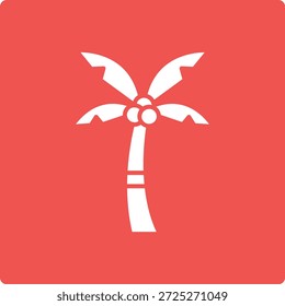 Icono de Vector de árbol de coco. Se puede utilizar para aplicaciones de impresión, móviles y de Web.