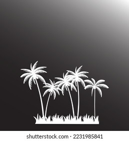 Coconut tree vector icon silhouette. Gradient.